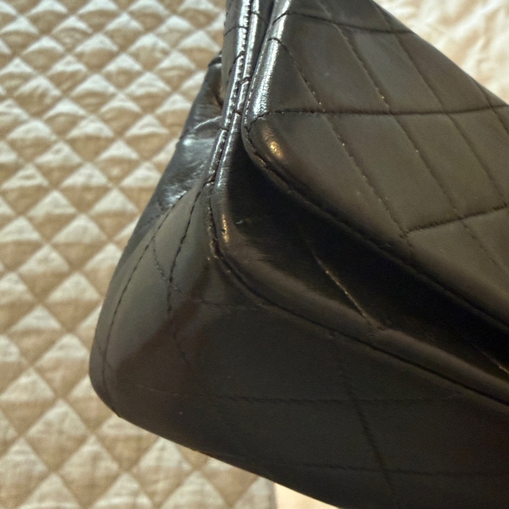 Series 1 Chanel Vintage Black Lambskin Full Flap Mini Bag - Picture 13 of 16
